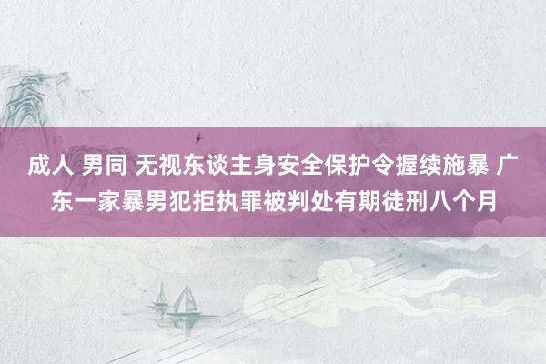 成人 男同 无视东谈主身安全保护令握续施暴 广东一家暴男犯拒执罪被判处有期徒刑八个月